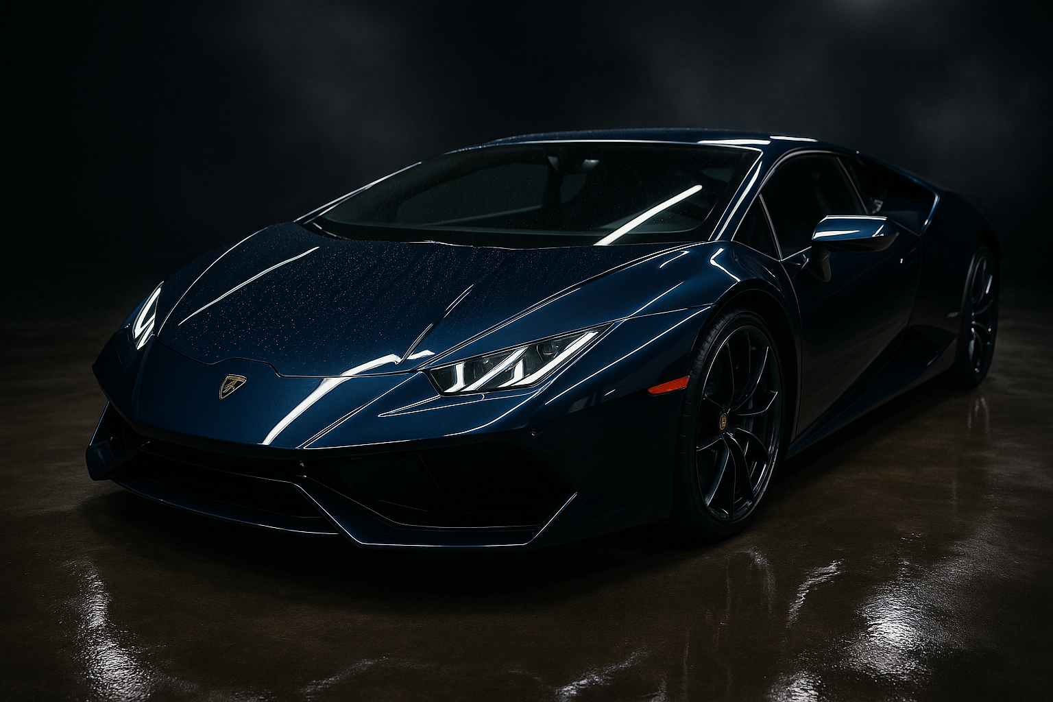A stunning Lamborghini Huracan displaying the ultimate exterior protection with a deep, glossy ceramic coating and invisible PPF, a premier service offered by Major Detailz in Houston.
