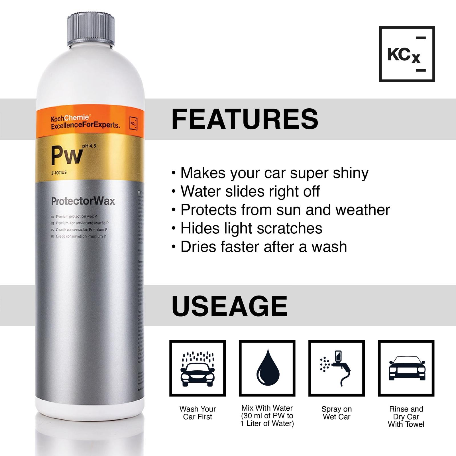 Koch Chemie ProtectorWax (Pw) | Premium Hydrophobic Gloss Sealant