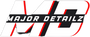 Logo of Major Detailz with a black and red design on a white background